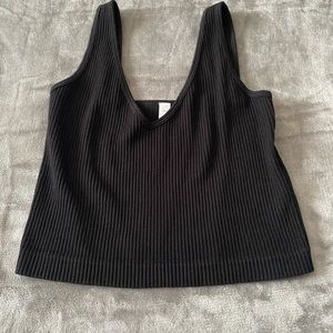 AURA Cropped Black Tank